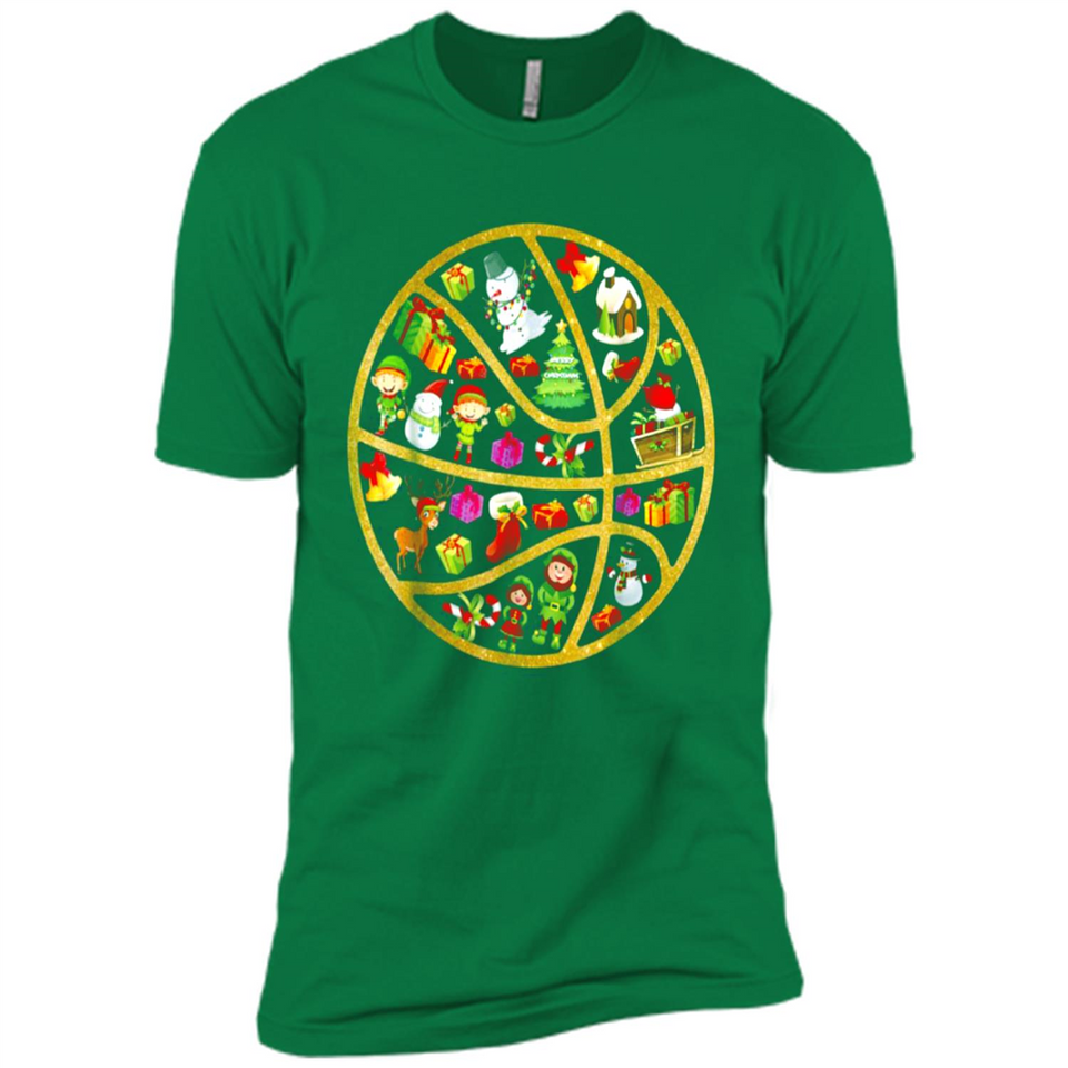 Basketball Christmas Ornament - Premium Short Sleeve T-Shirt