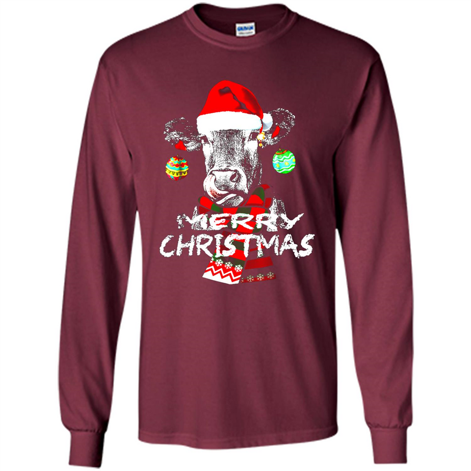 Fabulous Mooey christmas Heifers Cow Christmas lights - Long Sleeve T-Shirt