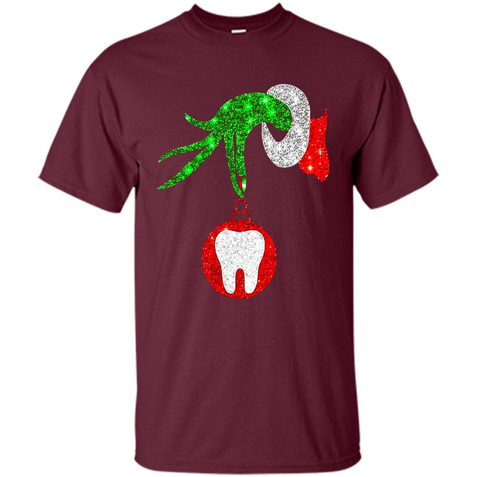 Christmas Nurse Grinch hand holding clinic dental ornament - Shirt