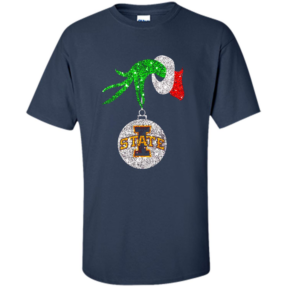Amazing Iowa State Cyclones Glitter Grinch Monogram Ornament Christmas Gift - Shirt