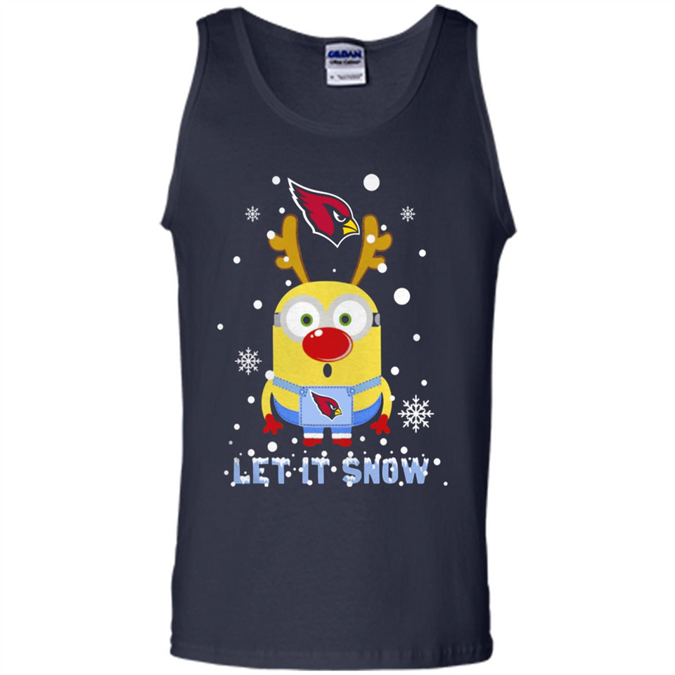 Minion Arizona Cardinals Ugly Christmas Sweater Let it Snow - Tank Top