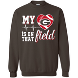 Georgia Bulldogs Football My Heart is on that Field - Sweatshirt
