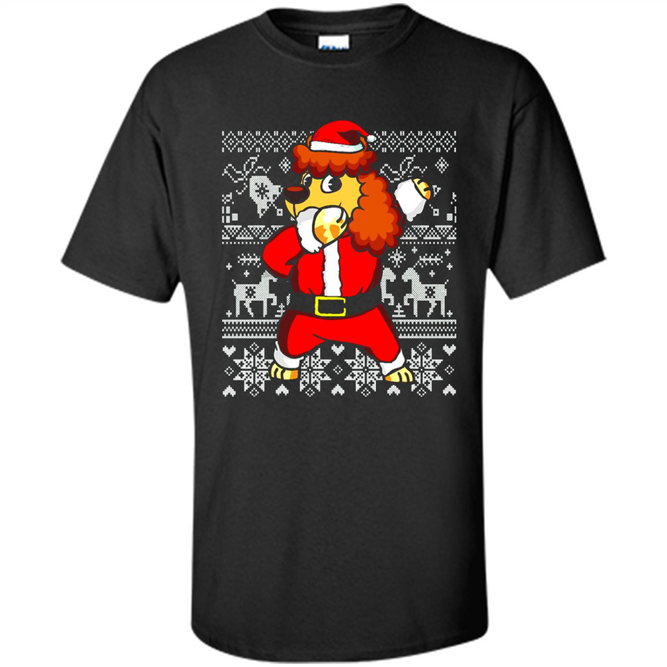 Dabbing Poodle Santa Christmas Holiday Sweatshirt - Shirt