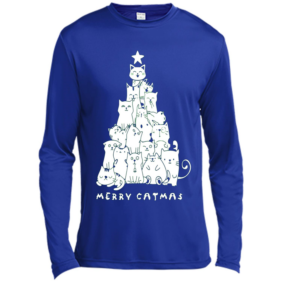 Merry Catmas - Merry Christmas Cat Lover Mug PINGPONG - Canvas Long Sleeve T-Shirt