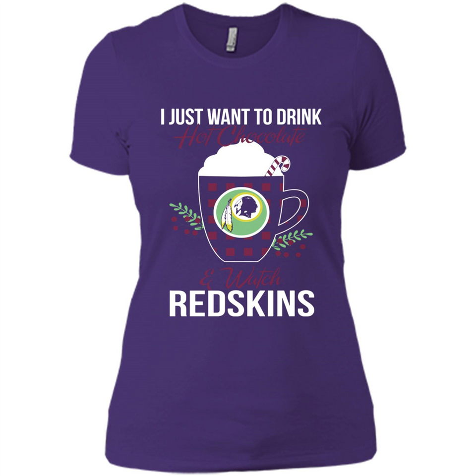 I Just Want To Drink Hot Chocolate & Watch Washington Redskins Ugly Christmas Sweater PINGPONG