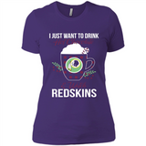 I Just Want To Drink Hot Chocolate & Watch Washington Redskins Ugly Christmas Sweater PINGPONG