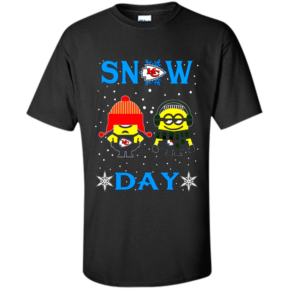 Snow Day Shirt For Kansas City Chiefs Vs Minion Fans Cotton pingpong