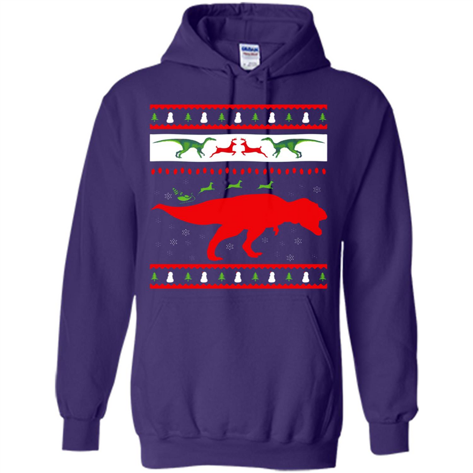 Dinosaur and Santa Clause Ugly Christmas Sweater - Hoodie