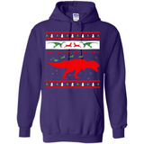 Dinosaur and Santa Clause Ugly Christmas Sweater - Hoodie