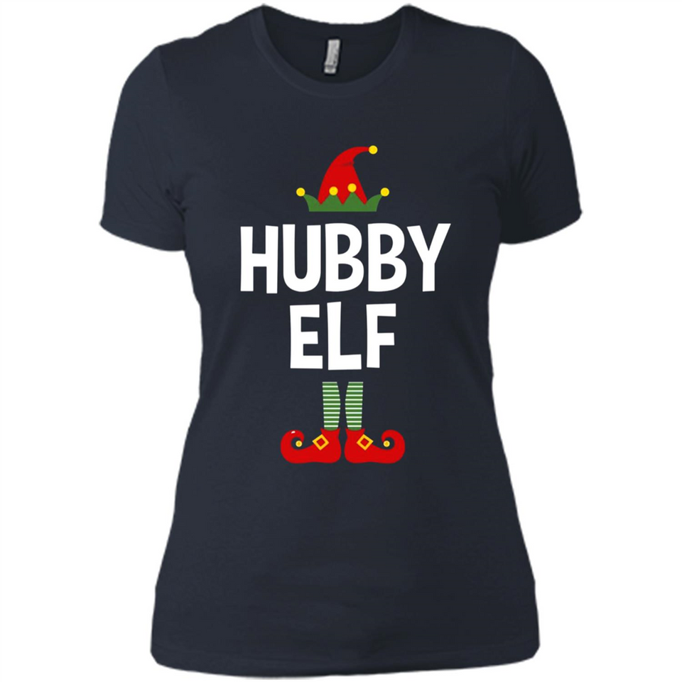 Hubby Elf Shirt - Family Matching Christmas Pajamas - Ladies' Boyfriend T-Shirt
