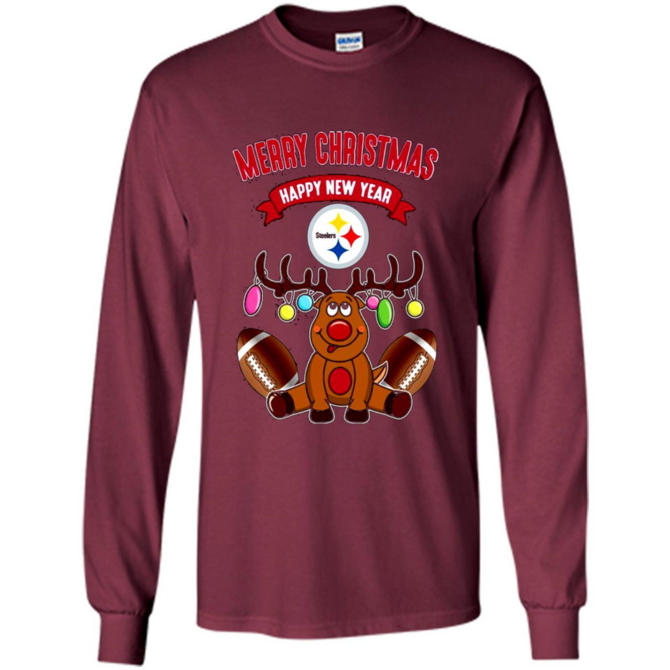 Pittsburgh Steelers NFL Reindeer Funny Merry Christmas And Happy New Year
