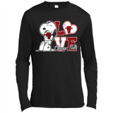 Snoopy loves NBA Chicago Bulls - Canvas Long Sleeve T-Shirt