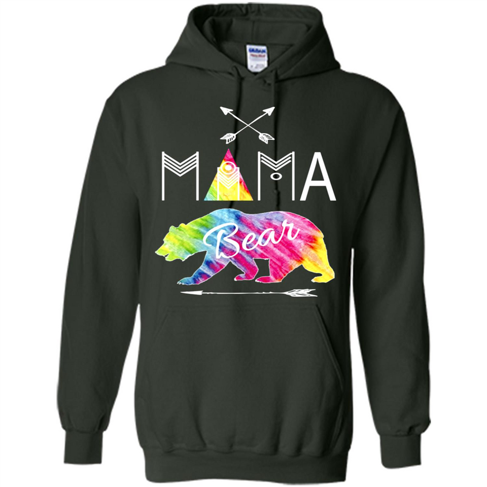 Mama Bear Shirt Tie Dye Family Vacation & Camping Tee - Hoodie