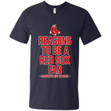 Reasons to be a Boston Red Sox Fan Complete List on Back - Men's V-Neck