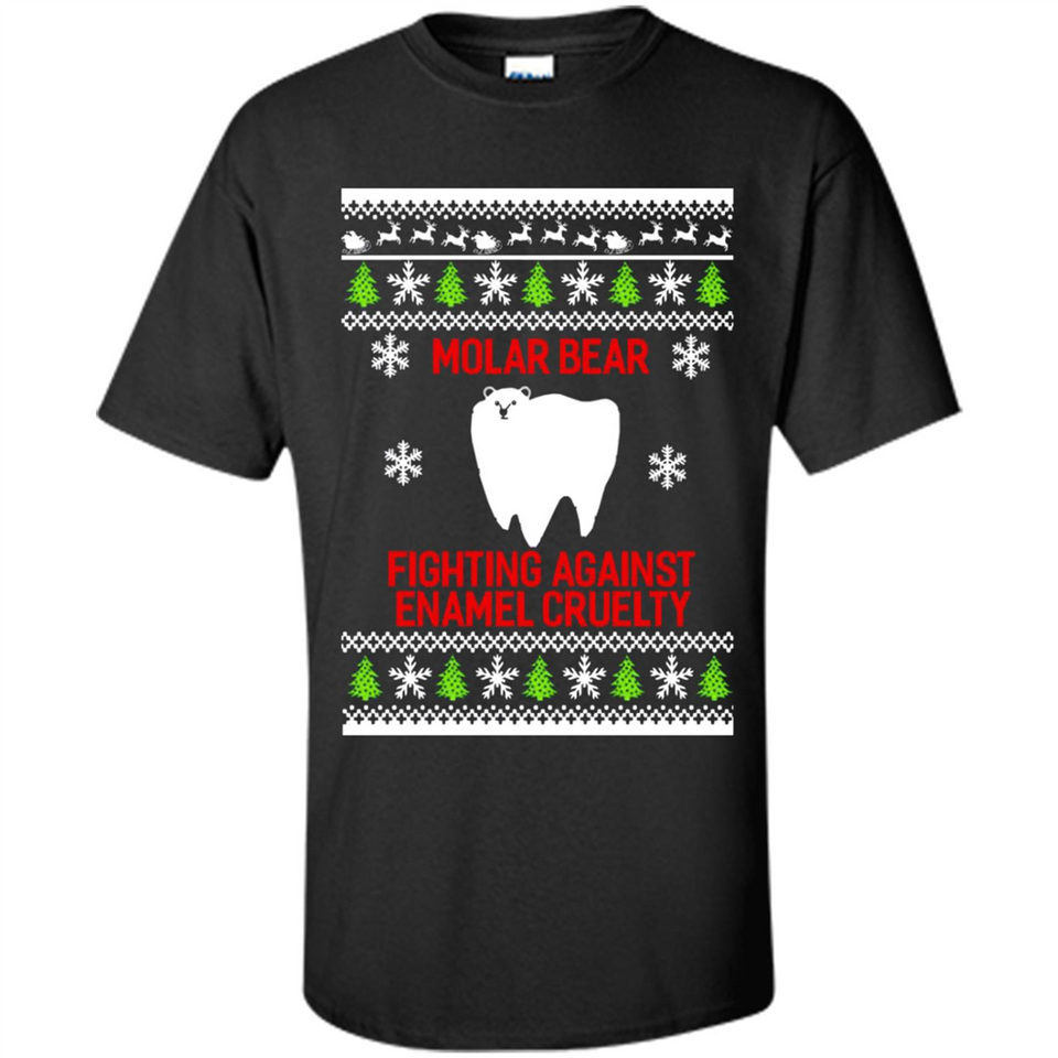 Molar bear fighting against enamel cruelty Christmas - Shirt