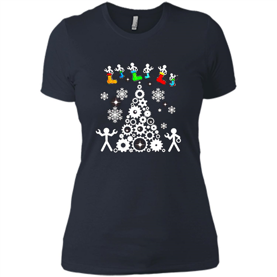 Funny Mechanics Ugly Christmas 2018 - Ladies' Boyfriend T-Shirt