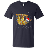 Christmas Lights Sloth Wearing Santa Hat Funny Xmas - Men's V-Neck