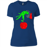 Christmas The Grinch Hand Holding Apple Ornament sweater - Ladies' Boyfriend T-Shirt