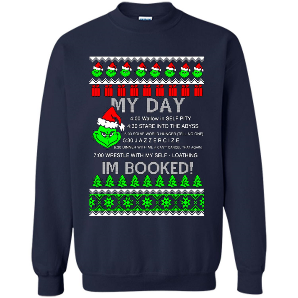 Mr Grinch my day I’m booked Christmas sweater PINGPONG