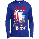 Working On My Santa Body Funny Christmas Gift Sleeve Xmas - Canvas Long Sleeve T-Shirt