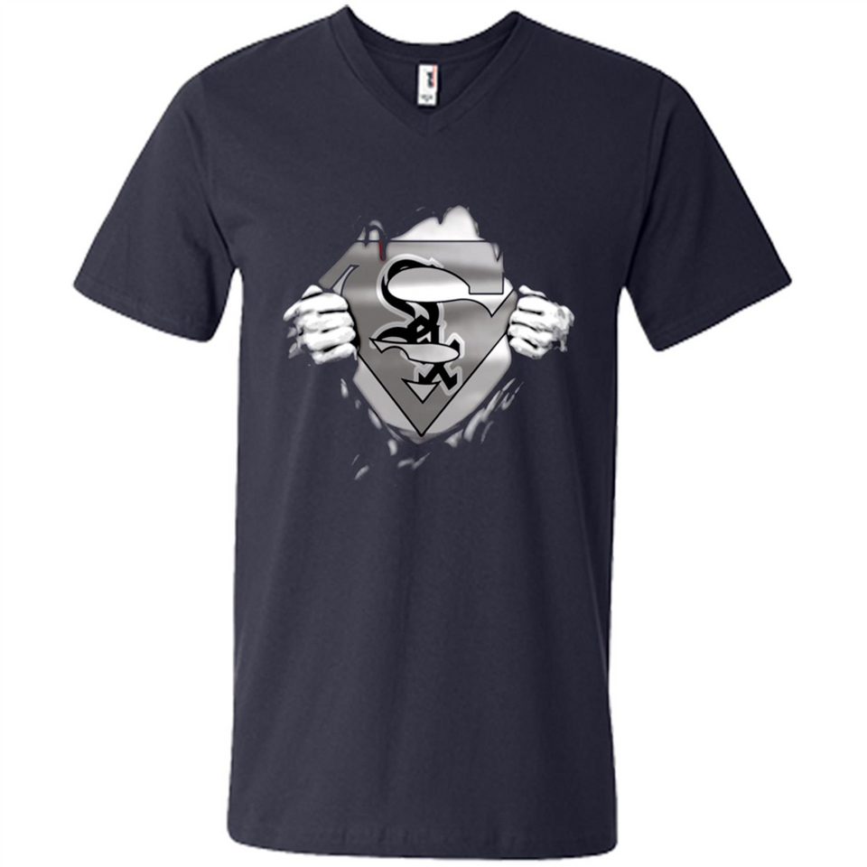 Chicago White Sox And Superman Fans - Men's V-Neck