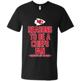 Reasons to be a Kansas City Chiefs Fan Complete List on Back - Men's V-Neck