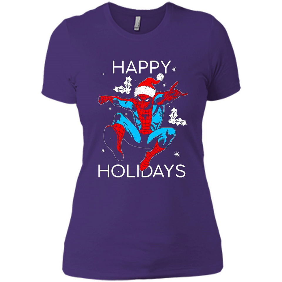 Marvel Spider Man Happy Holidays Santa Christmas Mug PINGPONG - Ladies' Boyfriend T-Shirt