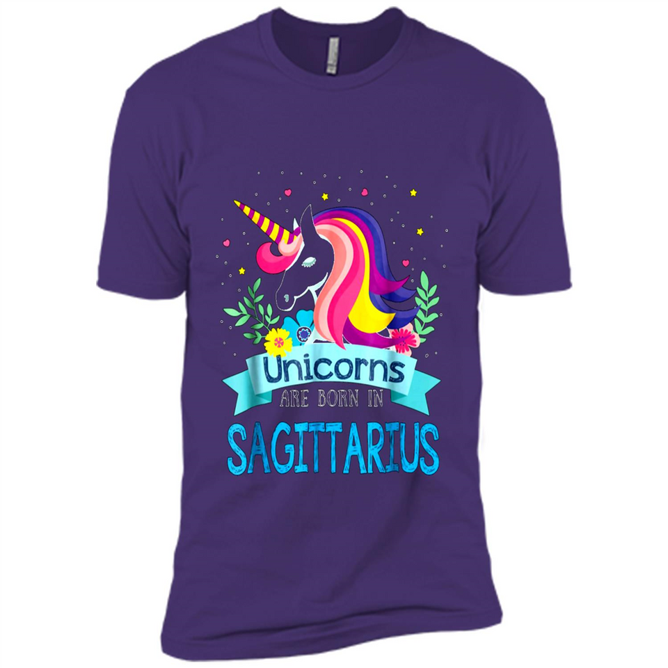 Unicorns are born in Sagittarius Birthday Rainbow Custom Ultra Cotton