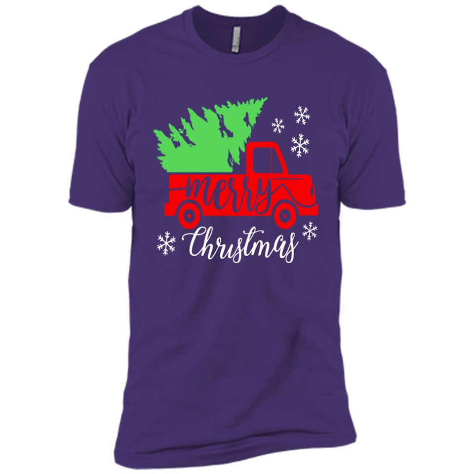 Vintage Christmas Classic Truck T-Shirt with Snow and Tree