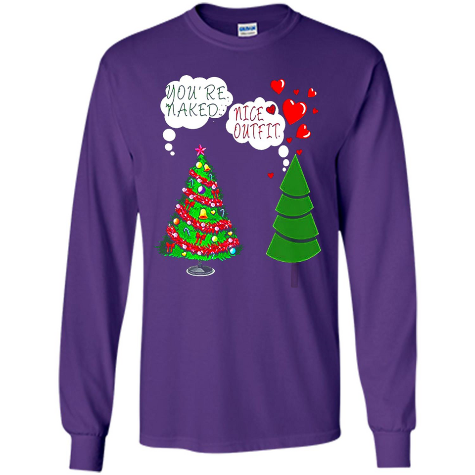 Fir Loves Christmas Tree Funny Undecorated Joke - Long Sleeve T-Shirt