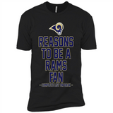 Reasons to be a Los Angeles Rams Fan Complete List on Back - Premium Short Sleeve T-Shirt