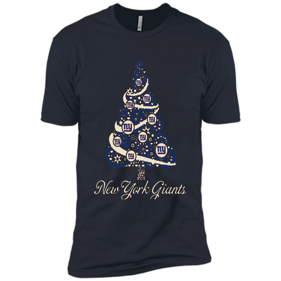 New York Giants NFL Football Team Logo Christmas Tree T-Shirt - Premium Short Sleeve T-Shirt