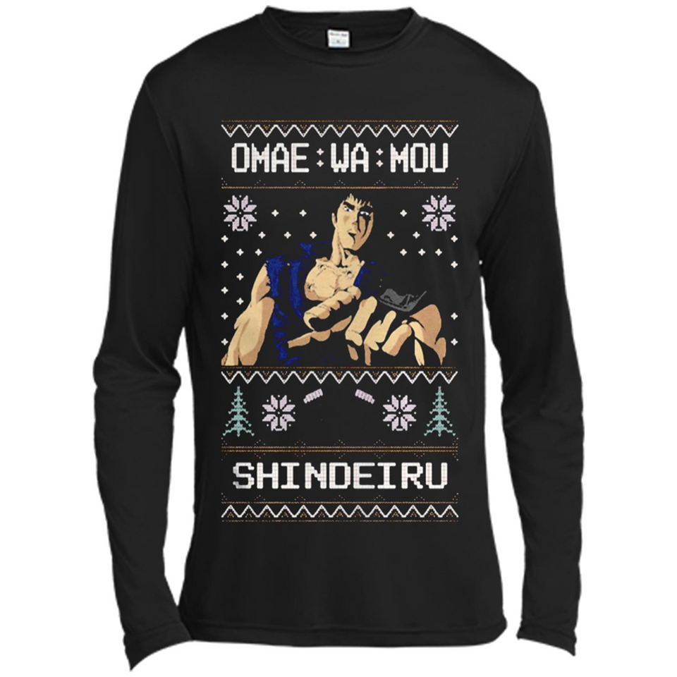 Omae Wa Mou Shindeiru Ugly Christmas Sweater - Canvas Long Sleeve T-Shirt