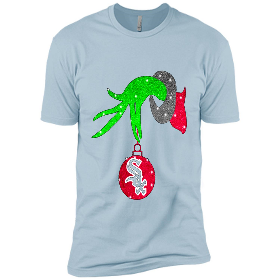 GRINCH HAND HOLDING CHICAGO WHITE SOX GLITTER CHRISTMAS PINGPONG