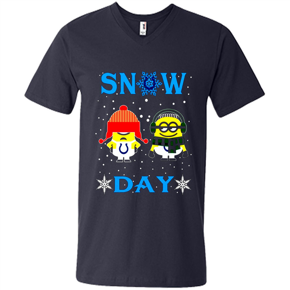 Snow Day Shirt For Indianapolis Colts Vs Minion Fans pingpong