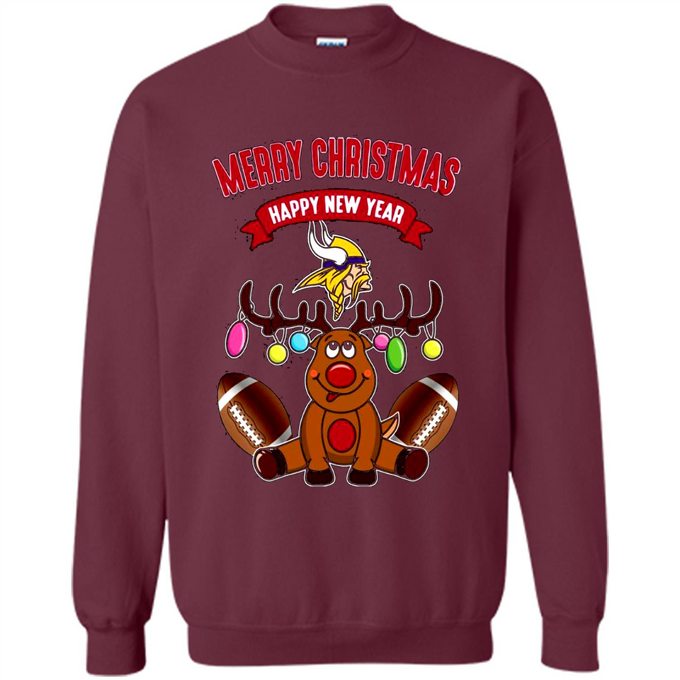 Minnesota Vikings NFL Reindeer Funny Merry Christmas And Happy New Year