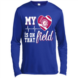 Alabama Crimson Football My Heart is on that Field - Canvas Long Sleeve T-Shirt