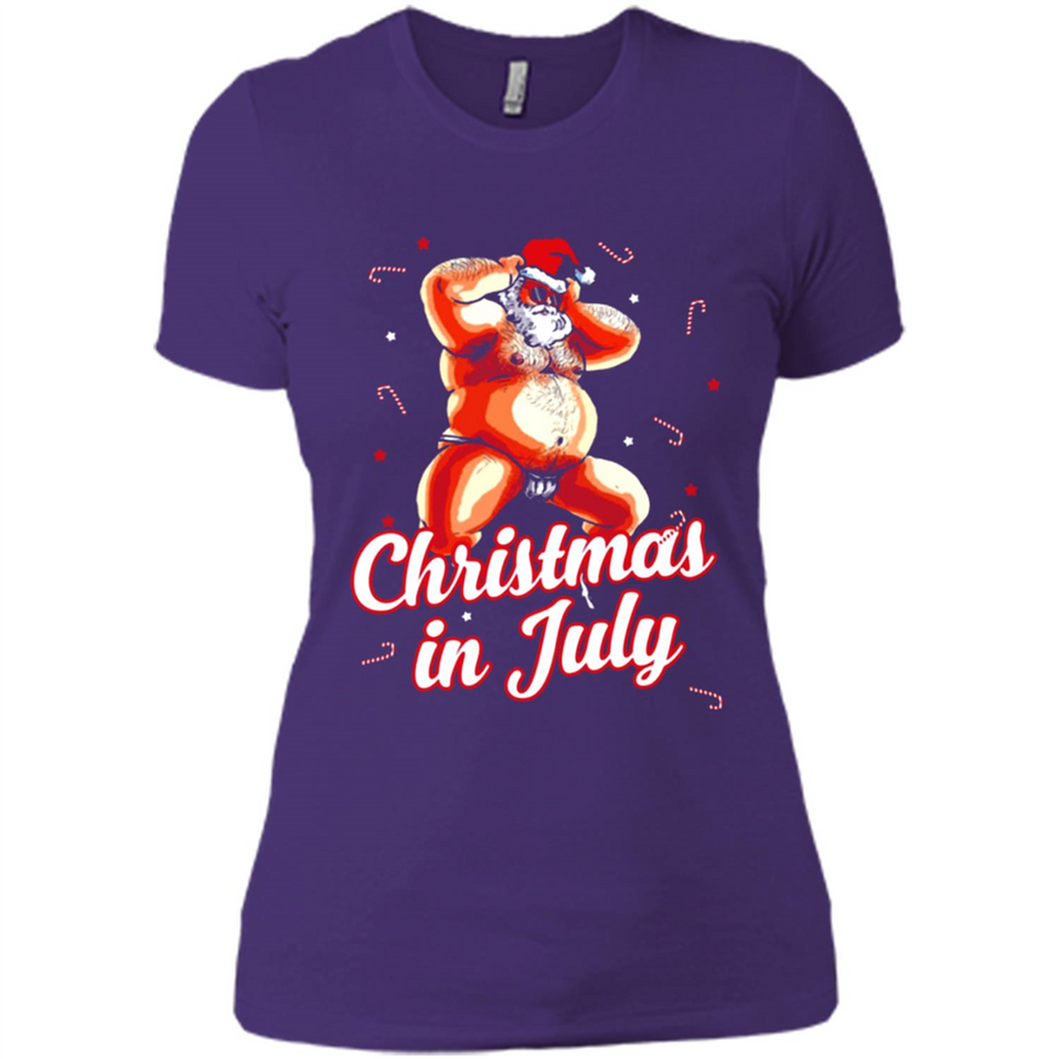 Christmas In July - Funny Dancing Santa - Ladies' Boyfriend T-Shirt
