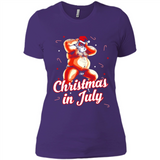 Christmas In July - Funny Dancing Santa - Ladies' Boyfriend T-Shirt