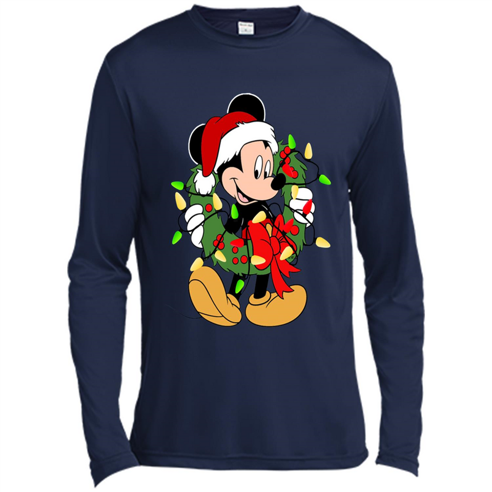 Disney Mickey Mouse Christmas Lights Sweatshirt - Canvas Long Sleeve T-Shirt