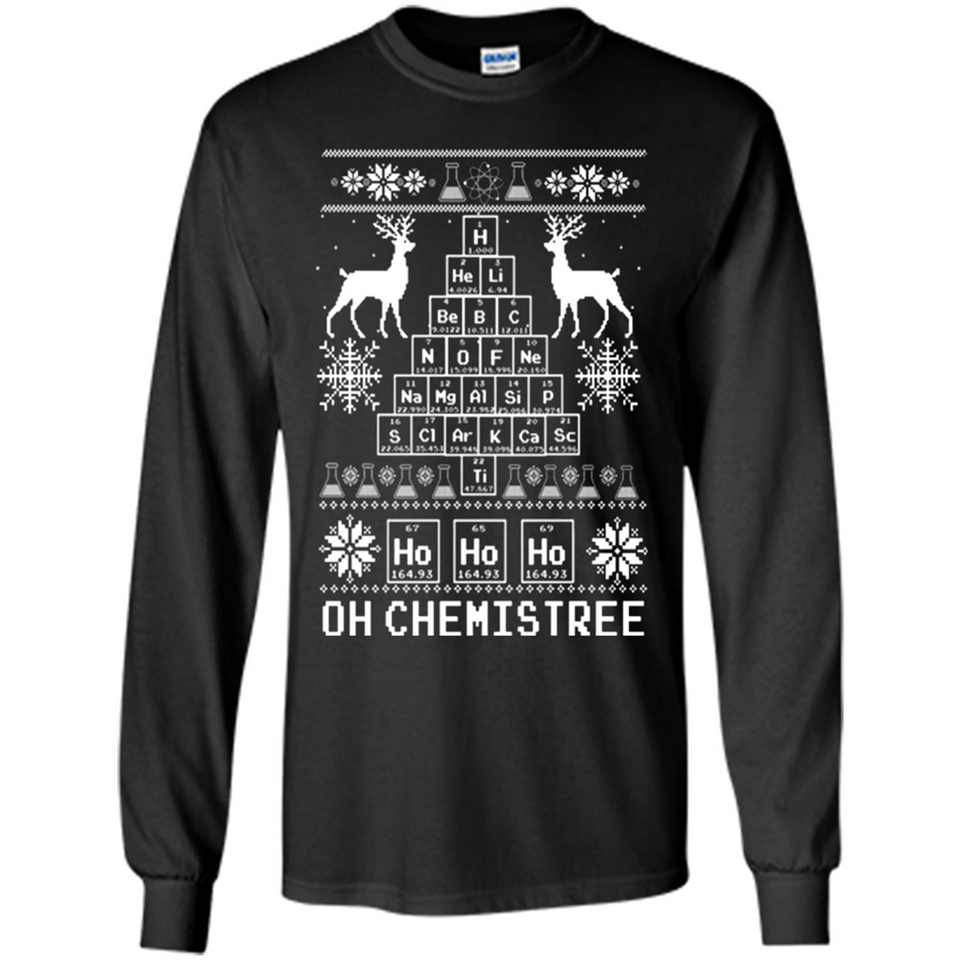 Oh Chemistry Tree Ugly Christmas Sweater - Long Sleeve T-Shirt
