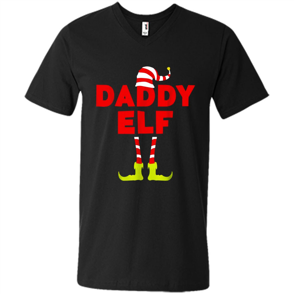Mens Daddy Elf T-Shirt Funny Matching Christmas Costume - Men's V-Neck