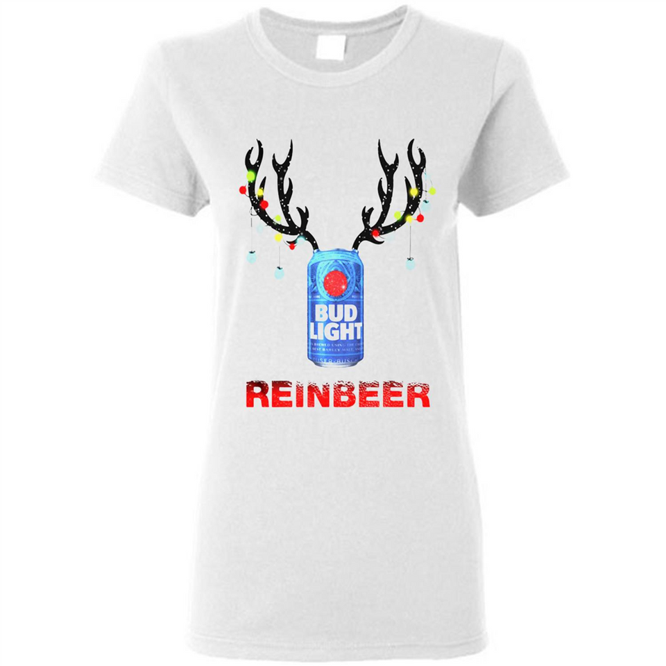 Bud light reinbeer Christmas - Ladies Short-Sleeve