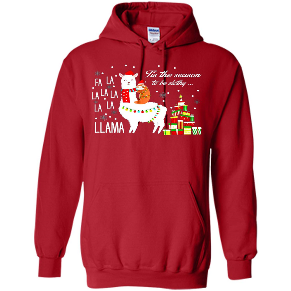 Llama Tis the season to be slothy Christmas sweatshirt PINGPONG - Hoodie