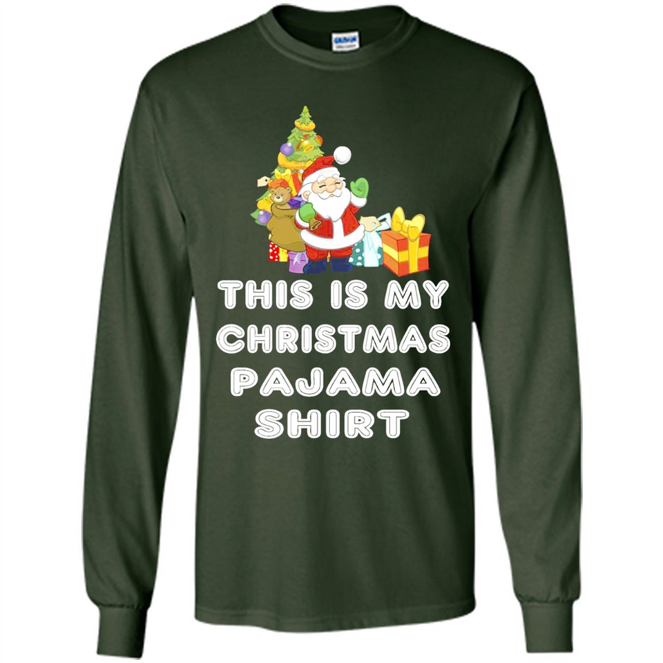 This is My Christmas Pajama Shirt - Santa Bear Tree Gift Tee