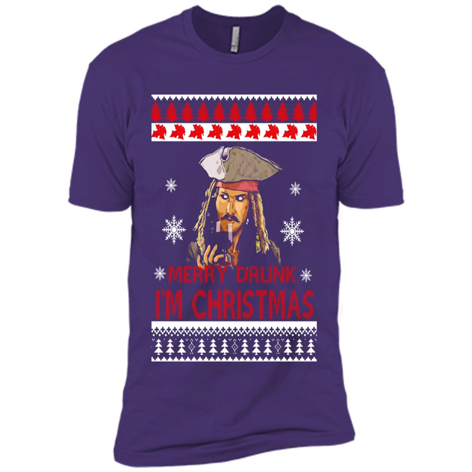 Jack sparrow Merry Drunk I'm Christmas - Premium Short Sleeve T-Shirt