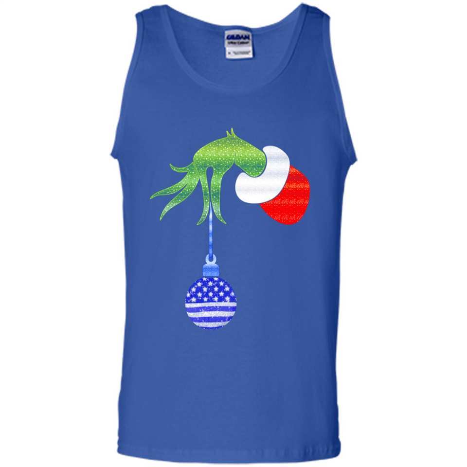 Grinch Holding American Flag ornament Christmas