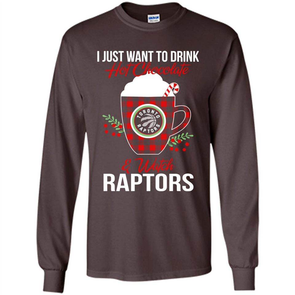 I Just Want To Drink Hot Chocolate & Watch Toronto Raptors Ugly Christmas Sweater PINGPONG