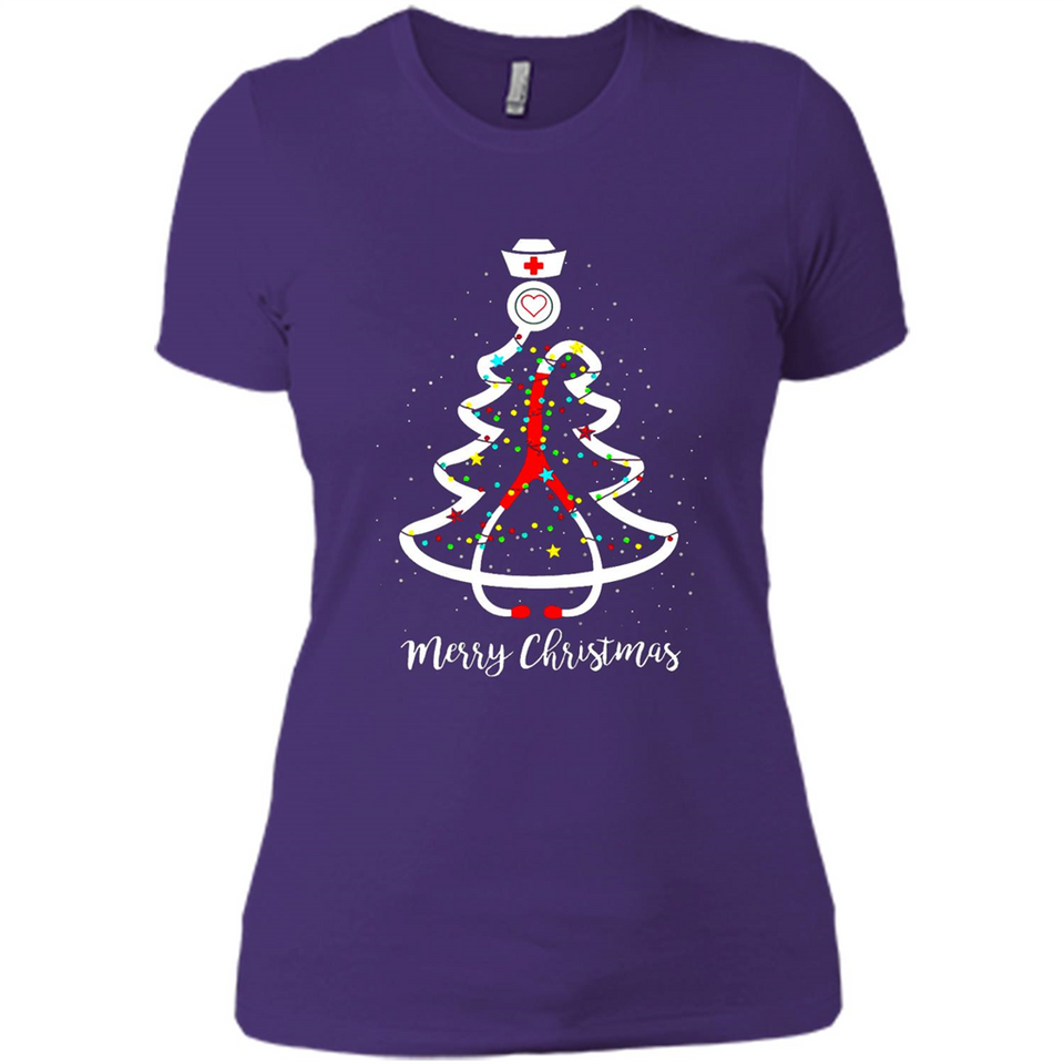 Christmas tree Nurse merry Christmas - Ladies' Boyfriend T-Shirt