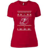 Christmas Ugly Sweater Fishing Ugly Christmas Sweater - Ladies' Boyfriend T-Shirt